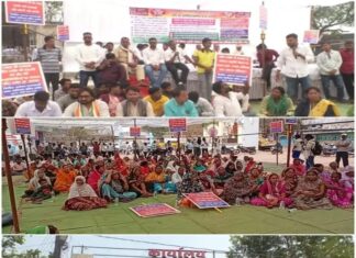 मंदिर हसौद नगर पालिका में ग्रामीणों का हंगामा, मुख्य गेट पर जड़ा ताला