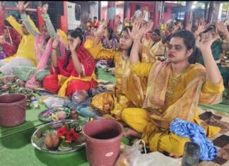 कोरबा में भक्तिभाव से संपन्न हुआ 121 पार्थिव शिवलिंगों का सामूहिक महारुद्राभिषेक
