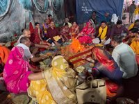 सर्वमंगला मंदिर में हवन के बाद कन्या भोज, उमड़े श्रद्धालु